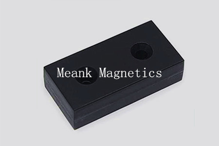 50.8x25.4x12.7mm de plástico retangular revestido de neodímio magnetos com orifícios contraplacionad